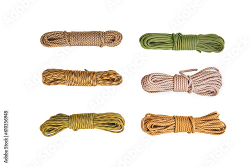 paracord tactical, isolated, cord strong, tourist 550, different color