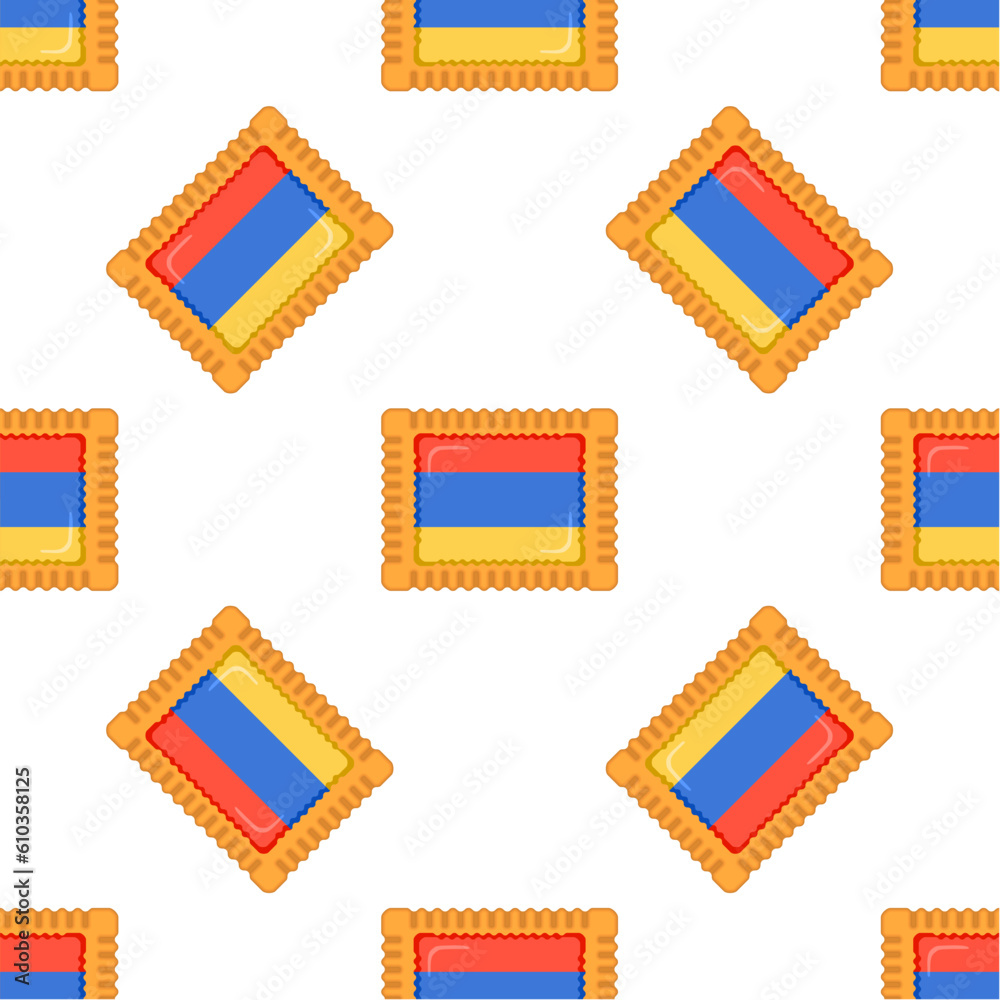 Pattern cookie with flag country Armenia in tasty biscuit Pattern cookie with flag country Armenia in tasty biscuit