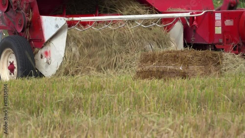 Wallpaper Mural Close-up hay balers working in the rice field Torontodigital.ca