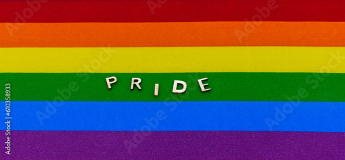 Pride flag -LGBTQ+ 2SLGBTQ+ communities with pride word 