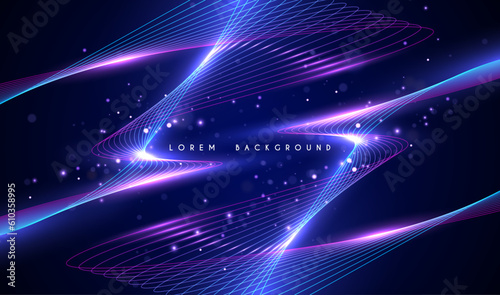 Abstract neon lines background with sparks