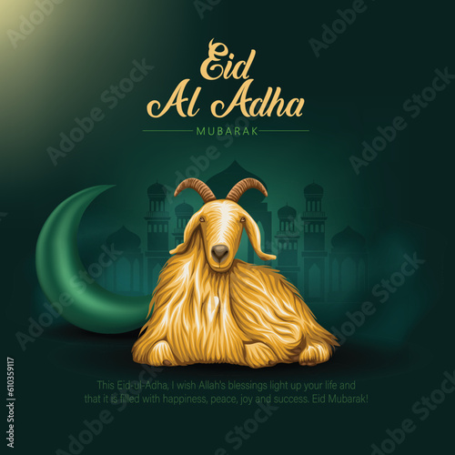 Eid al adha mubarak Design Background. Vector Illustration for greeting card, poster and banner.