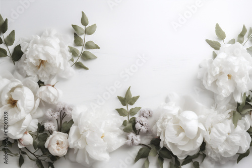 background bright beautiful blossom spring floral nature flower white celebration wedding. Generative AI.