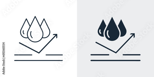 Water repellent surface symbol concept vector. Waterproof icon