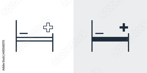 hospital bed icon. medical equipment health pictogram silhouette icon Free Vector