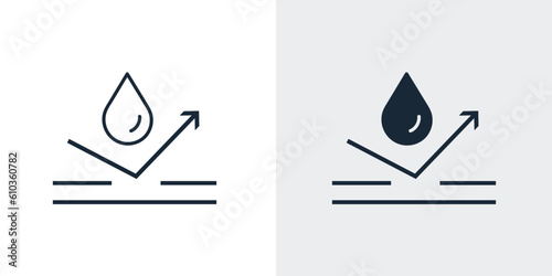 Water repellent surface symbol concept vector. Waterproof icon photo