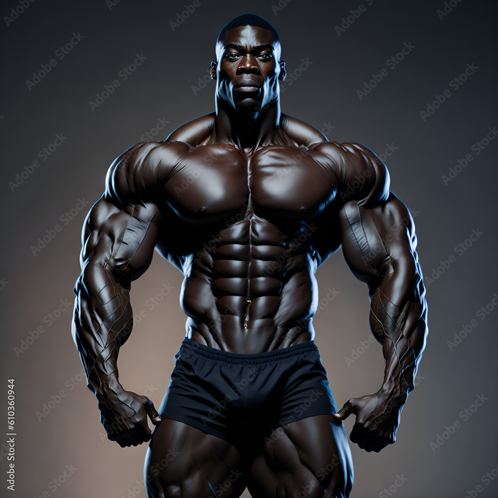 A_muscular_black_man_heroic_figure_stands_tall A_muscular_black_man_heroic_figure_stands_tall