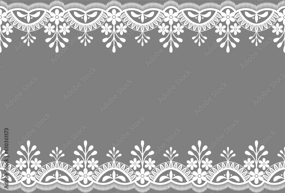 seamless lace pattern, flower vintage vector background. - obrazy, fototapety, plakaty 