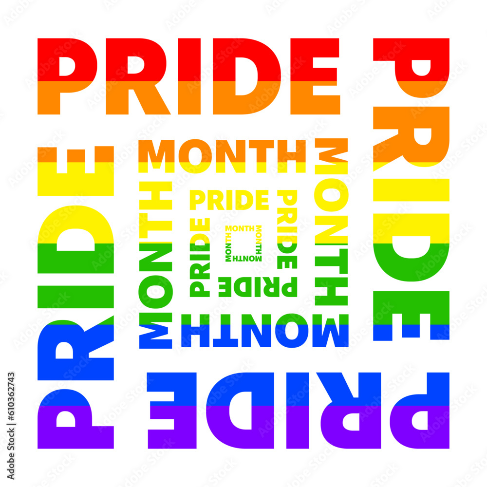 Pride Month Typography Poster. Vector Illustration of Modern Conceptual Promotion. Gay and LGBT Support. Pride Month Typography Poster. Vector Illustration of Modern Conceptual Promotion. Gay and LGBT Support.