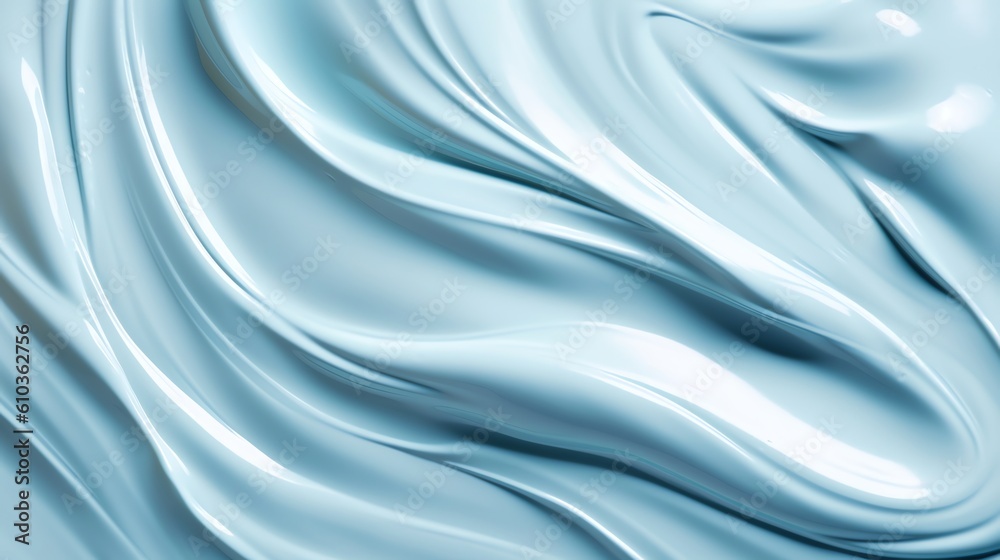 cream texture on pastel blue background, illustration for product presentation template, copy space. Ai generative cream texture on pastel blue background, illustration for product presentation template, copy space. Ai generative
