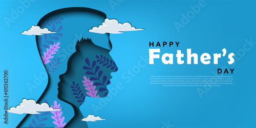 happy fathers day vector flat illustration
