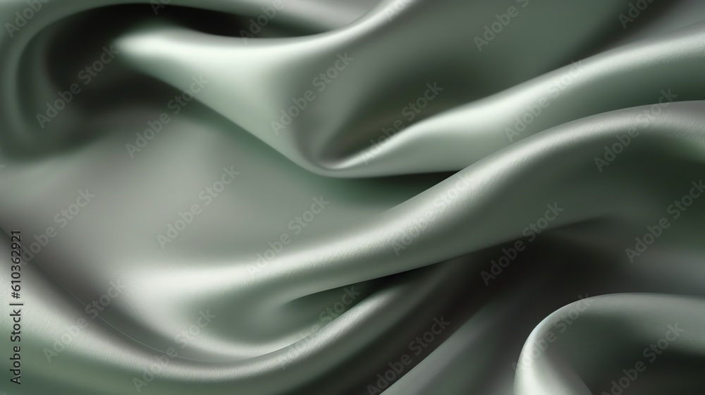 Fototapeta premium grey silk satin fabric background, illustration for product presentation template, copy space. Ai generative