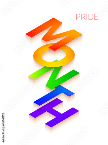 Free Download Pride Month Isometric Text Poster. Vector Illustration of Modern Conceptual Promotion. Gay and LGBT Support. - GFXLoad
