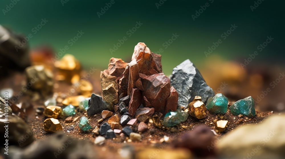 Minerals Extracted In A Rare Earth Mine Background Illustration For