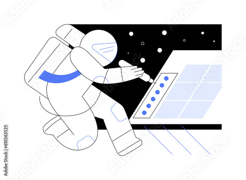 Work in open space abstract concept vector illustration.