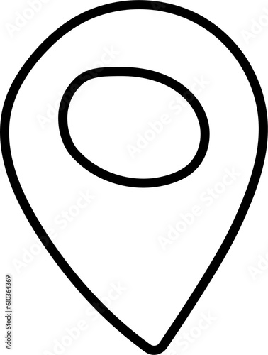 Doodle map pin icon