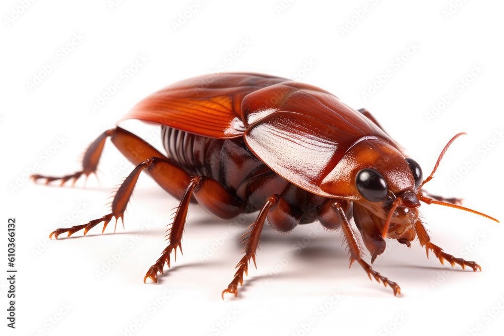 brown cockroach on white background. Ai generative brown cockroach on white background. Ai generative