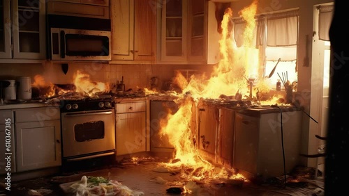 Kitchen on fire 