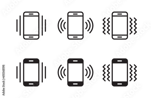 Mobile phone vibrating icon vector ringtone symbols for app web logo banner icon button - Vector File 