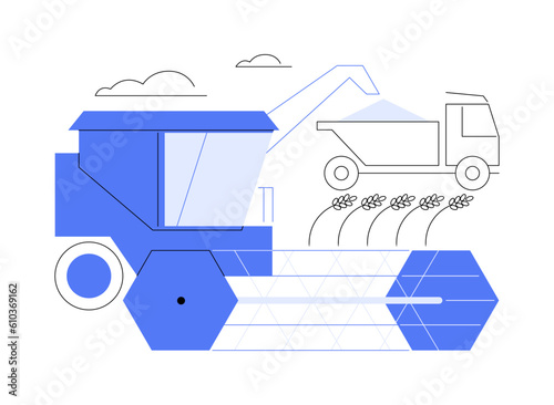 Harvesting grain abstract concept vector illustration.
