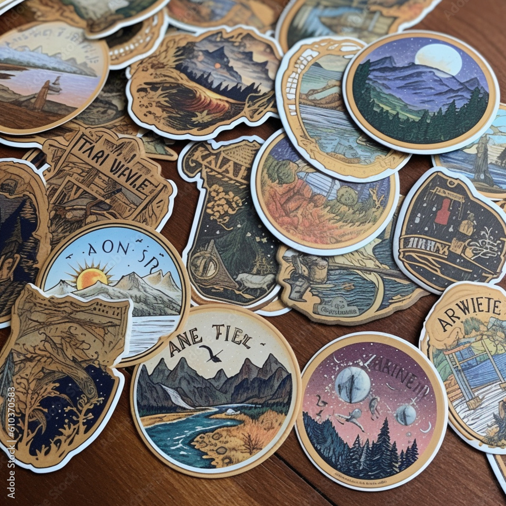 Fototapeta premium set of sticker