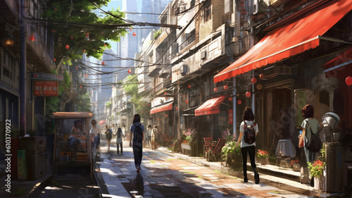 Asian street in the city