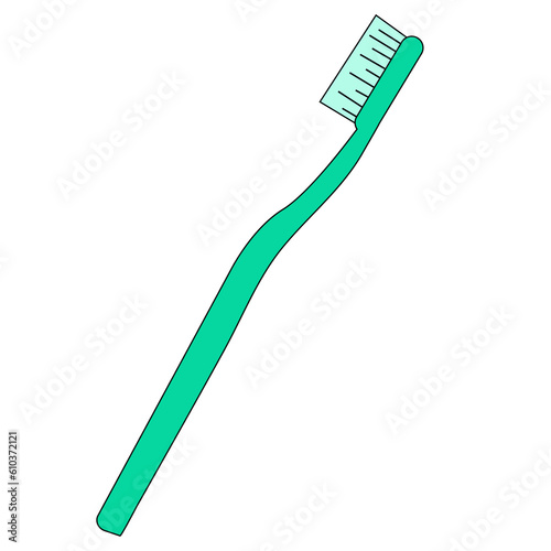 simple flat plastic toothbrush mint green