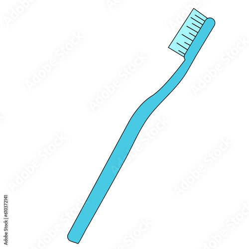 simple flat plastic toothbrush blue