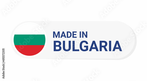 Icon made in Bulgaria isolated on white background.  vector illustration Bulgaria flag. Bulgaria Button.
