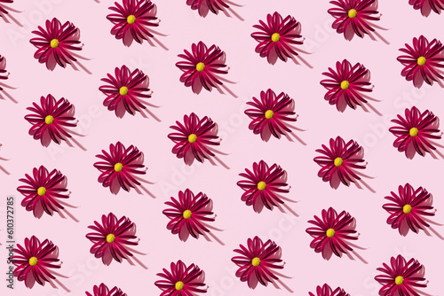 Romantic floral pattern, pastel pink background. Spring summer seasonal layout. © Biancaneve MoSt