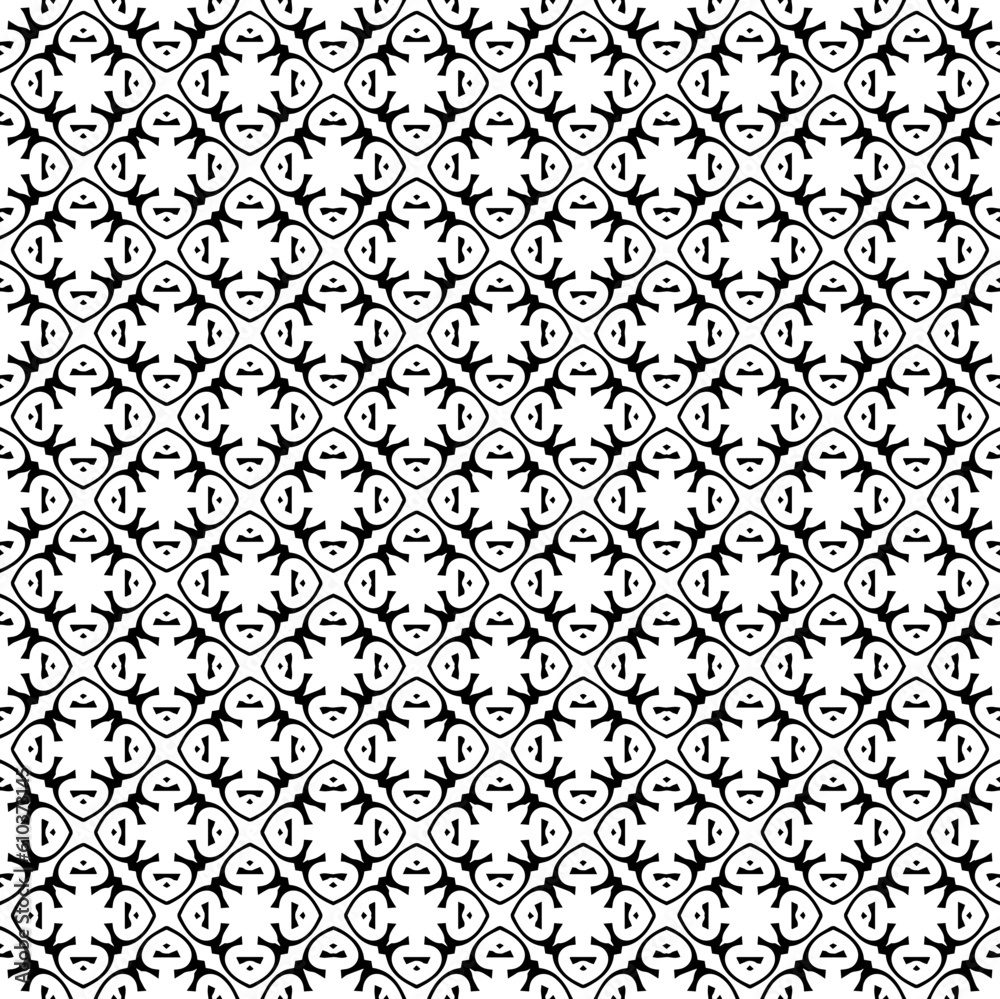 Black and white seamless pattern texture. Greyscale ornamental graphic design. Mosaic ornaments. Pattern template. Vector illustration. EPS10. Black and white seamless pattern texture. Greyscale ornamental graphic design. Mosaic ornaments. Pattern template. Vector illustration. EPS10.