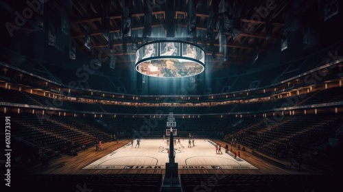 Basketball stadium. Illustration AI Generative.