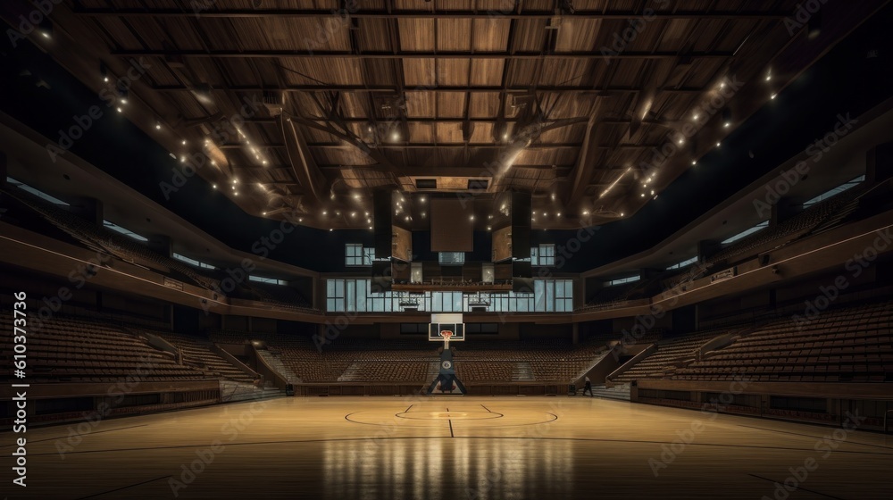 Basketball stadium. Illustration AI Generative. Basketball stadium. Illustration AI Generative.