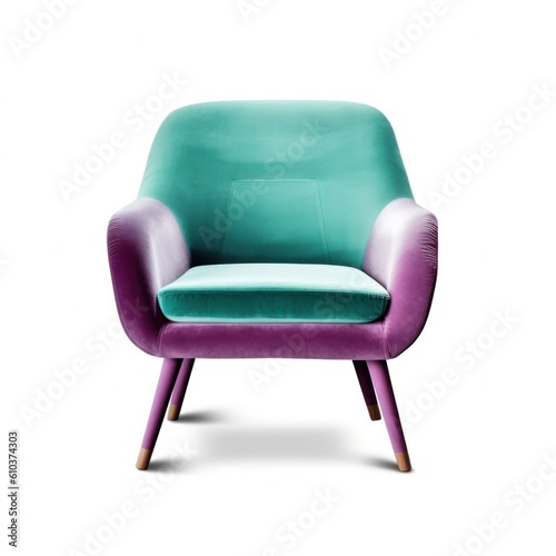Modern vivid armchair isolated. Illustration AI Generative.