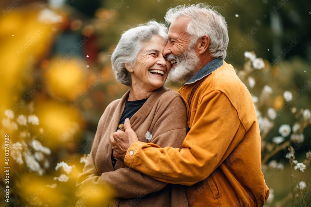 Happy old couple, generative AI Happy old couple, generative AI