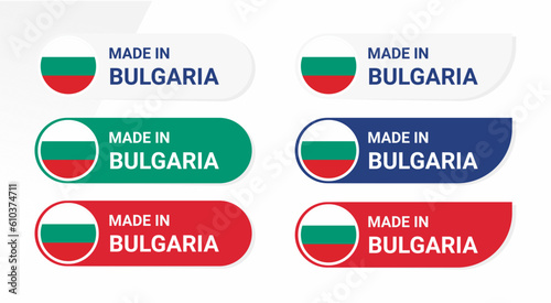 Icon made in Bulgaria isolated on white background.  vector illustration Bulgaria flag. Bulgaria Button
