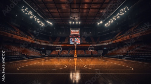 Basketball stadium. Illustration AI Generative.