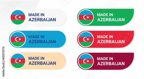 Icon made in Azerbaijan isolated on white background.  vector illustration Azerbaijan flag.
