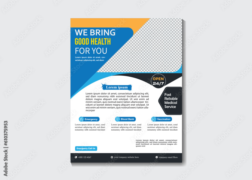 Vector medical healthcare flyer template Vector medical healthcare flyer template