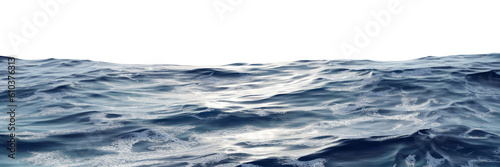 Ocean water surface with ripples wave with isolated on transparent background. PNG file, 3D rendering illustration, Clip art and cut out