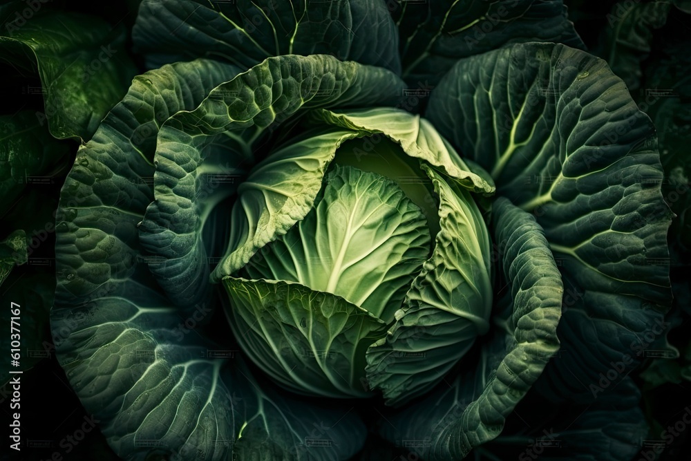 Full frame of fresh Cabbage. AI generated. Full frame of fresh Cabbage. AI generated.