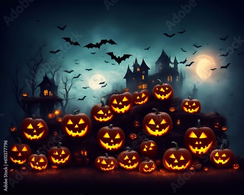 Halloween Day background copy space  for web design greeting card poster  advertising work generative ai illustration