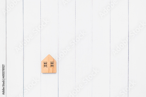 Flat lay of the wooden hous...