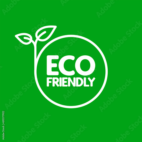 Eco friendly badge. Healthy natural label logo design. Organic product packaging design.