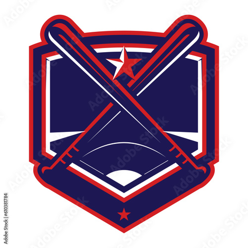 Baseball badge sport logo vector template 1