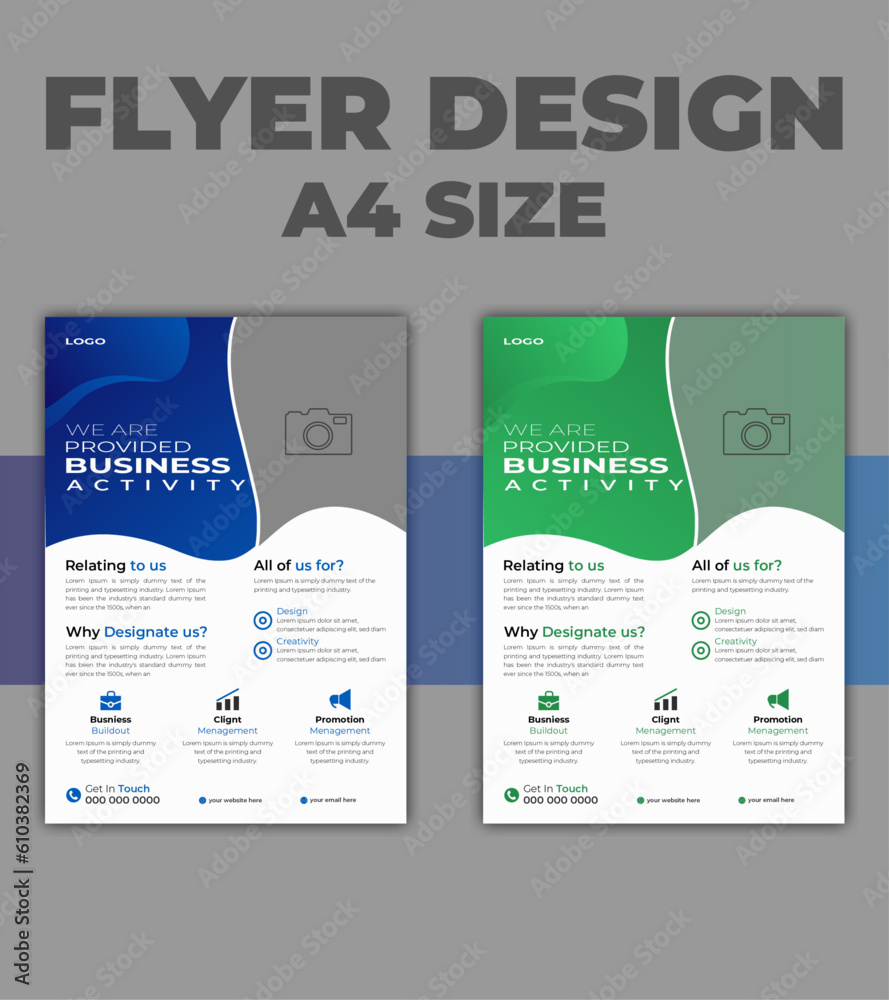  Flyer business brochure template for annual report with modern idea. Modern corporative flyer template a4 size.