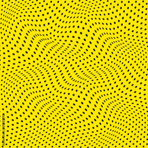 abstract black polka dot wave pattern  traditional tile design vector illustration.
