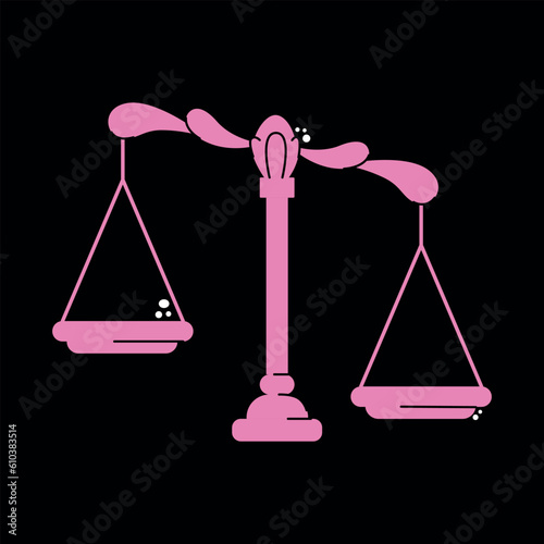 Astrological zodiac sign. Libra Symbol. Constellations. Colorful isolated icon. Cartoon style. Logo, print, avatar template. Vector flat illustration isolated on background