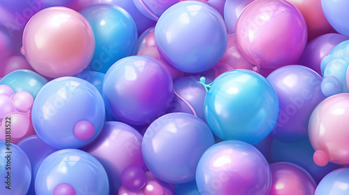 Party Bonbons and Balloons in purple and blue pastel colours
