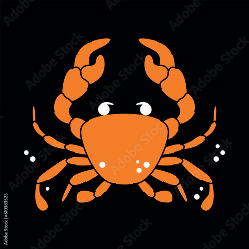 Astrological zodiac sign. Cancer Symbol. Constellations. Colorful isolated icon. Cartoon style. Logo, print, avatar template. Vector flat illustration isolated on background